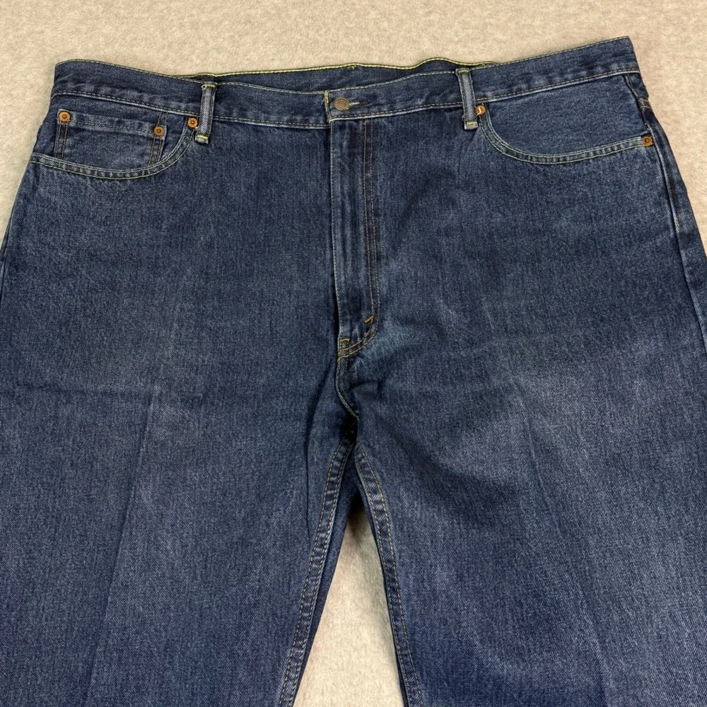 Levis 505 Regular Fit‎ Jeans Mens Dark Wash Straight Leg Denim Blue 43x29
